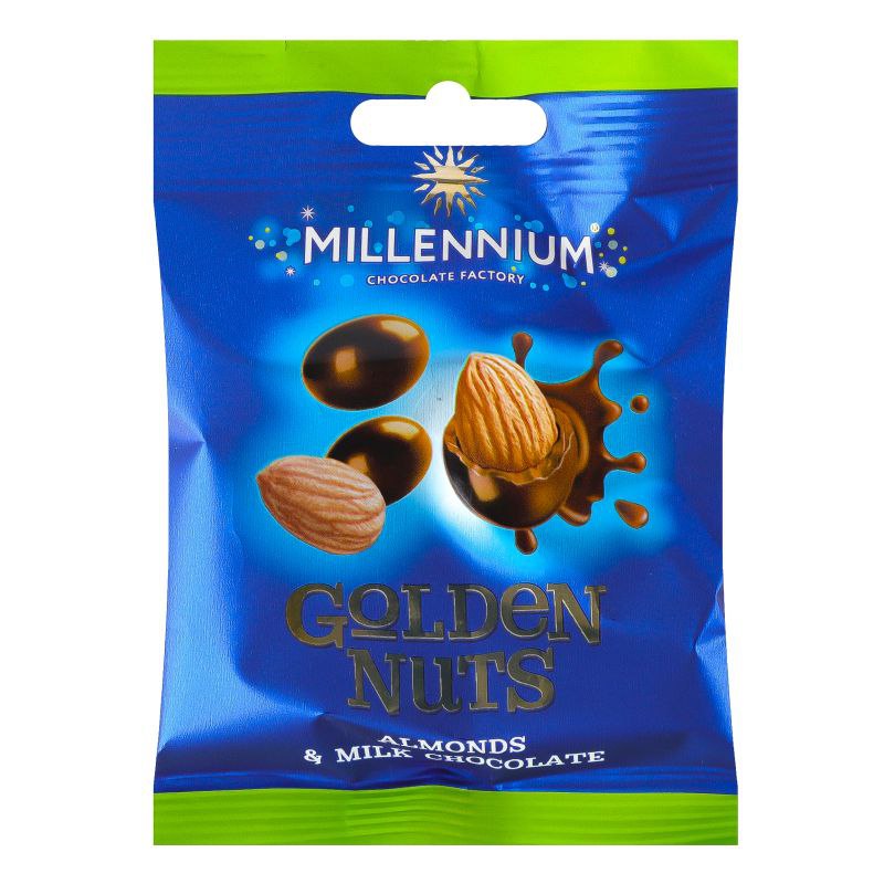 Драже Millennium Golden Nut мигдаль у молочному шоколаді 50г